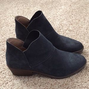 Lucky Brand navy suede ankle boots